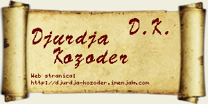 Đurđa Kozoder vizit kartica
